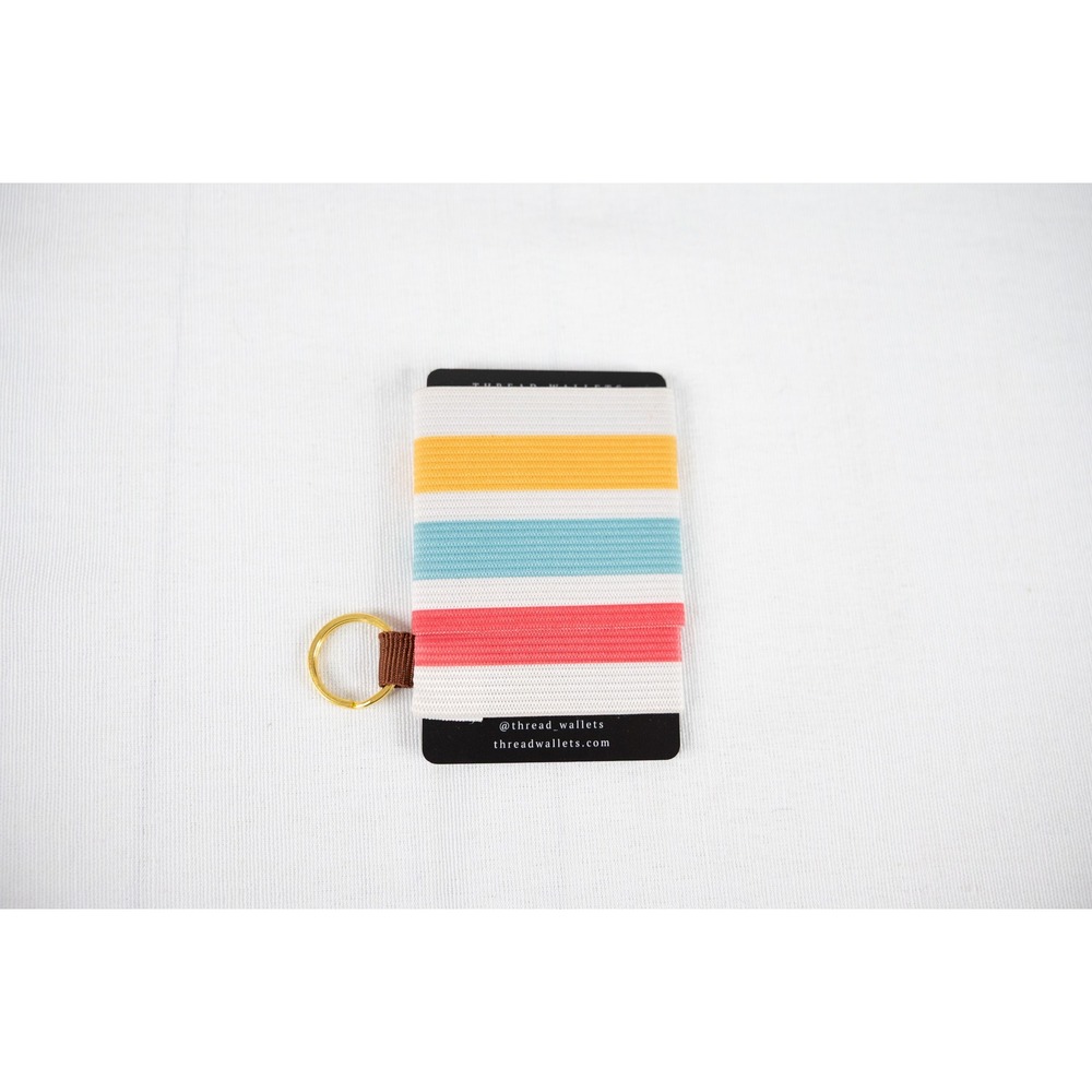 Thread Wallets Elastic Card Holder Unisex  Multi Color New Striped Key Ring